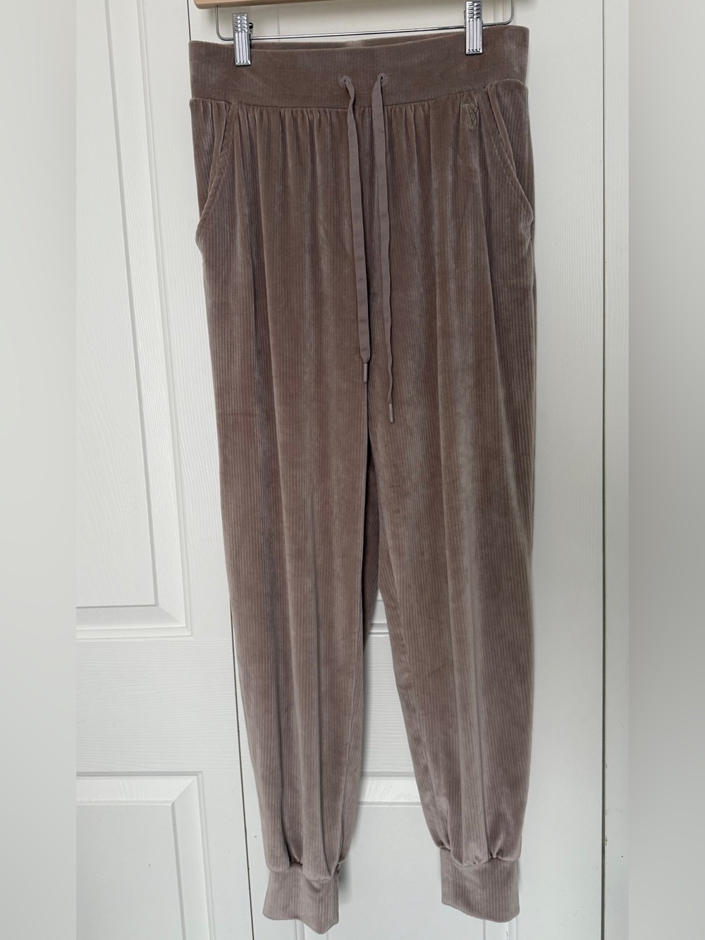 Victoria’s Secret Ribbed Velour Joggers Taupe Brown